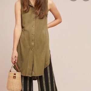 Anthropologie Olive Green Tunic